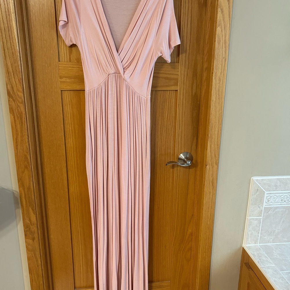 Baby Pink Maternity Maxi Dress